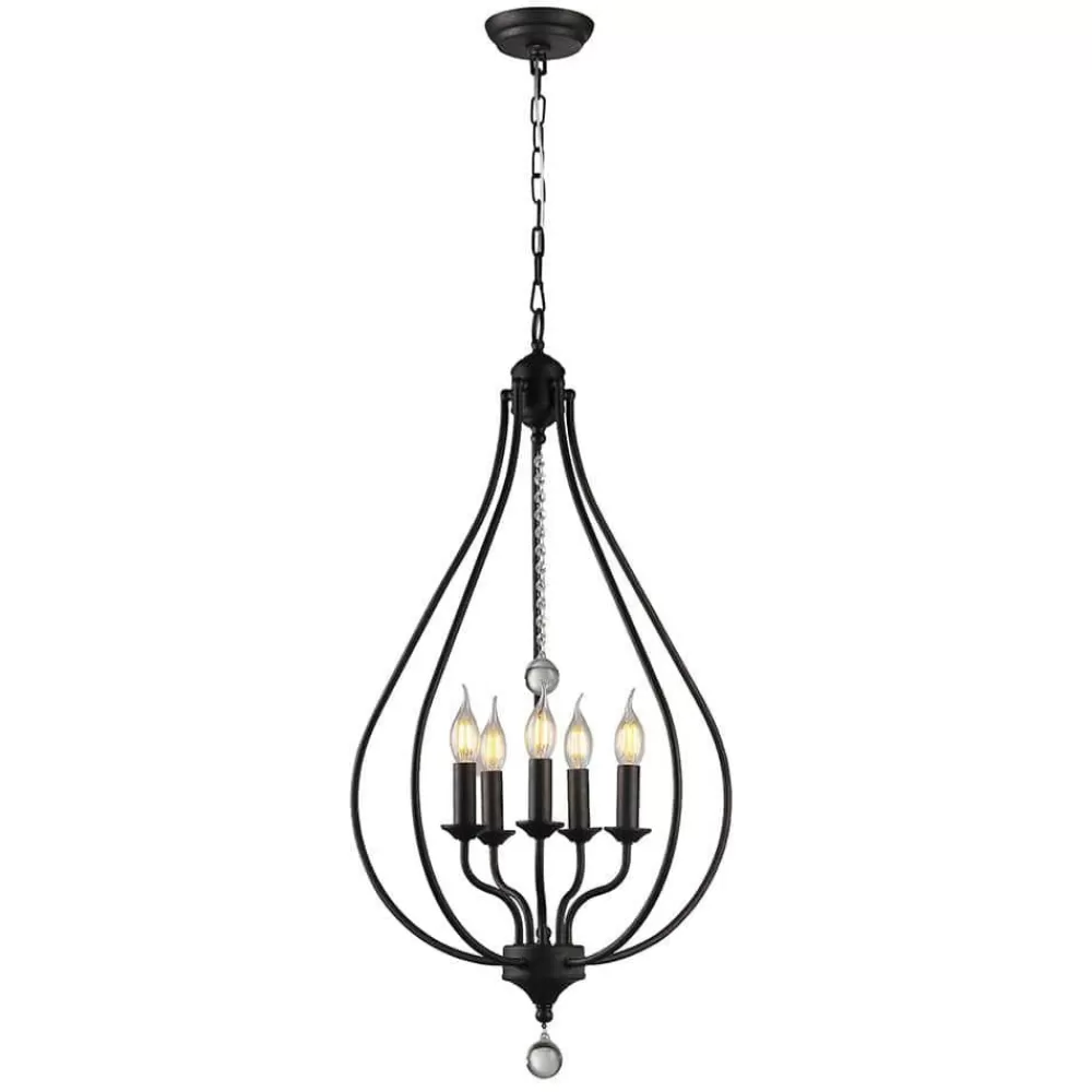 * Amriana 5-Light Antique Bronze Pendant By Warehouse Of Tiffany Best Sale