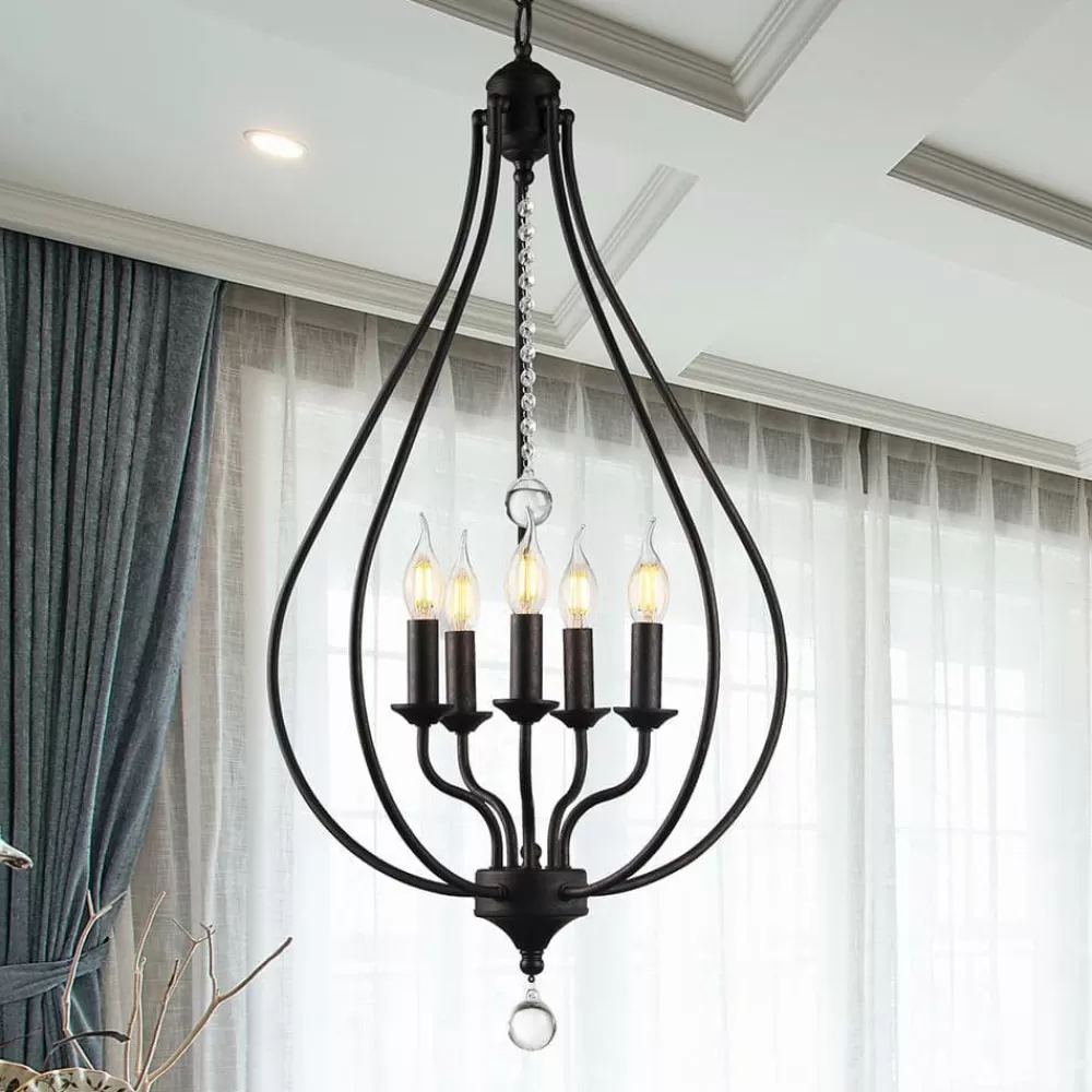 * Amriana 5-Light Antique Bronze Pendant By Warehouse Of Tiffany Best Sale