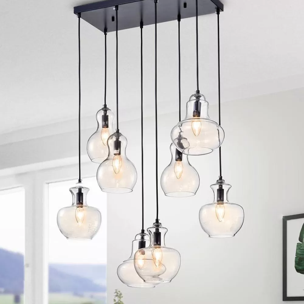 * Beveen 8-Light Black Metal Pendant By Warehouse Of Tiffany Fashion