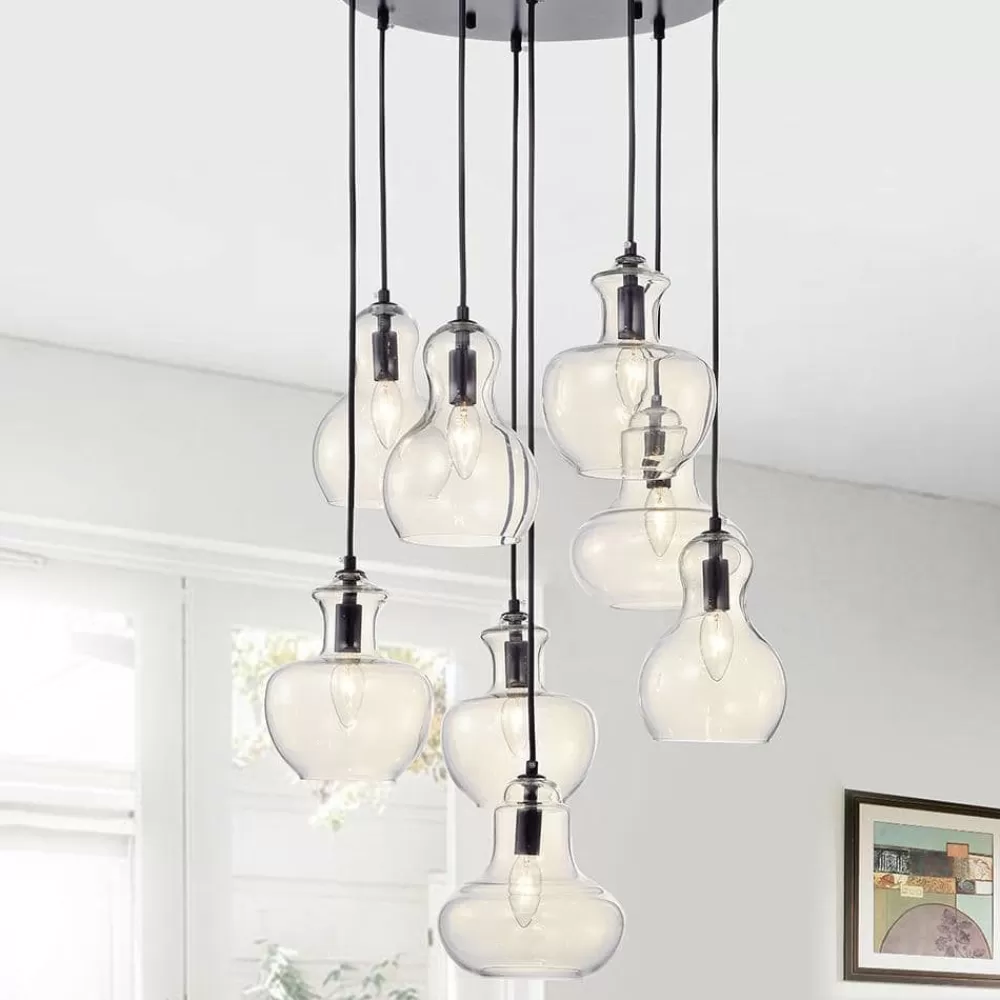 * Beveen 8-Light Black Pendant By Warehouse Of Tiffany Cheap