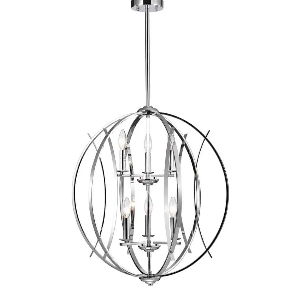 * Carshon 6-Light Chrome Pendant By Warehouse Of Tiffany Outlet