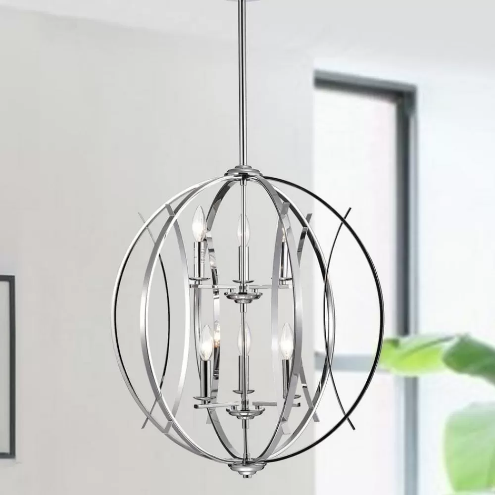 * Carshon 6-Light Chrome Pendant By Warehouse Of Tiffany Outlet