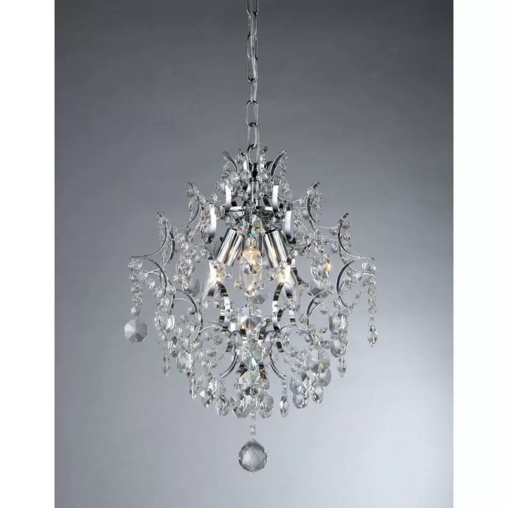 * Ellaisse 3-Light Chrome Crystal Chandelier By Warehouse Of Tiffany Online