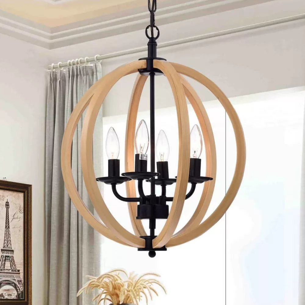 * Fedelmid 4-Light Black Pendant By Warehouse Of Tiffany Cheap