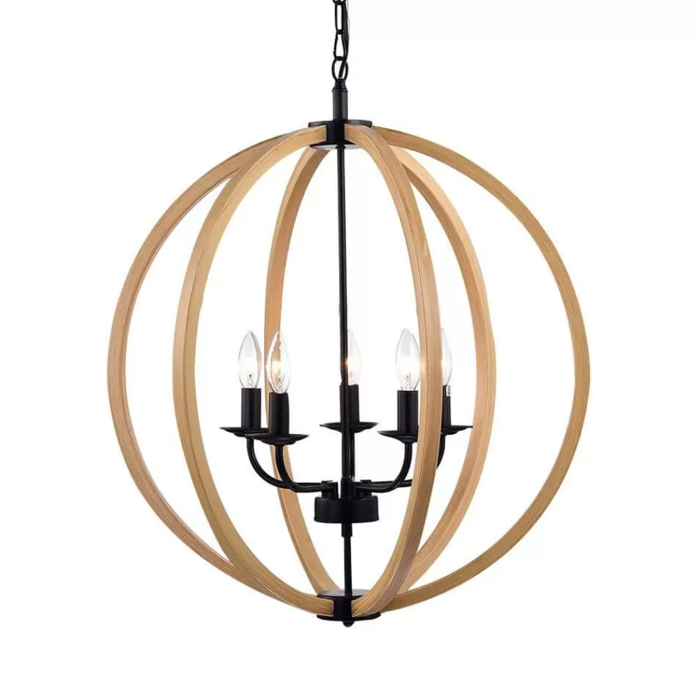 * Fedelmid 5-Light Black Pendant By Warehouse Of Tiffany Discount