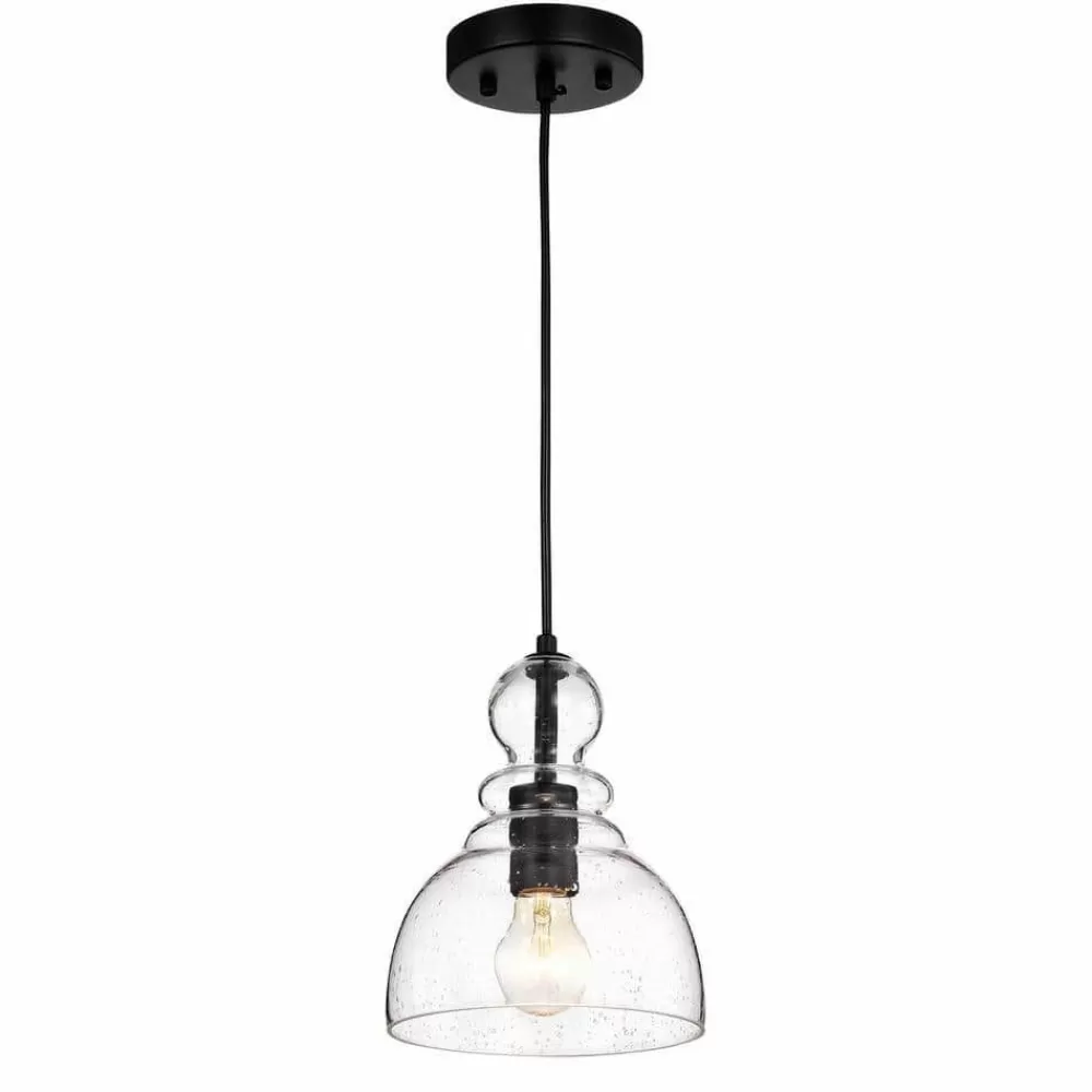 * Nefelt 1-Light Matte Black Pendant By Warehouse Of Tiffany Cheap