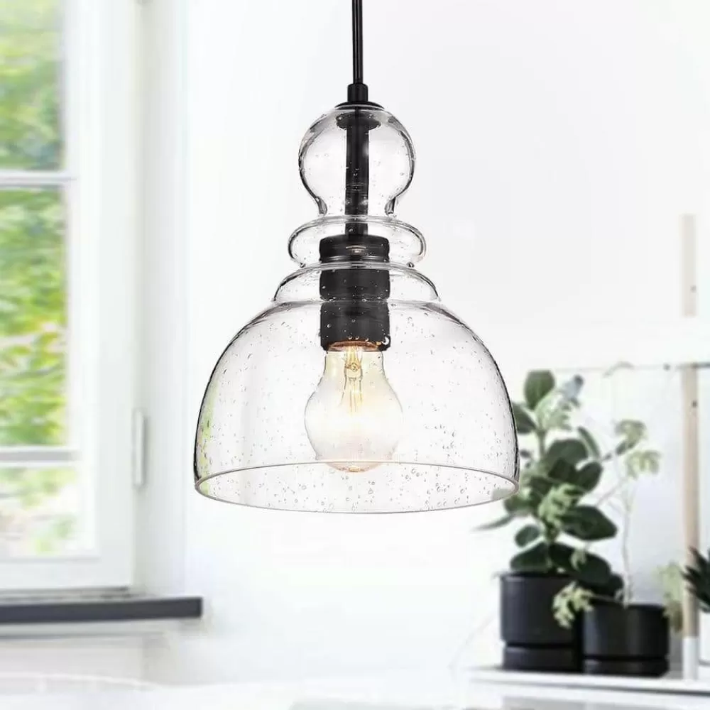 * Nefelt 1-Light Matte Black Pendant By Warehouse Of Tiffany Cheap