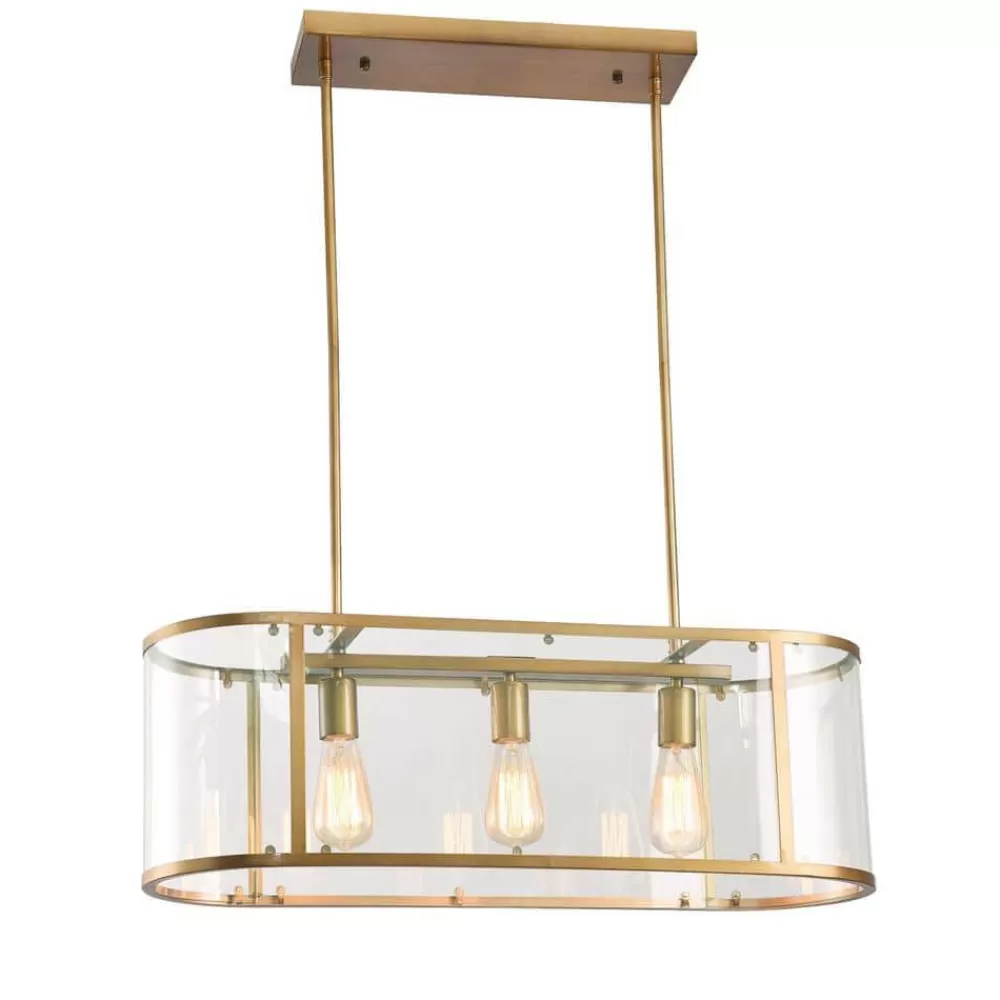 * Nefer 3-Light Brushed Brass Chandelier By Warehouse Of Tiffany Shop