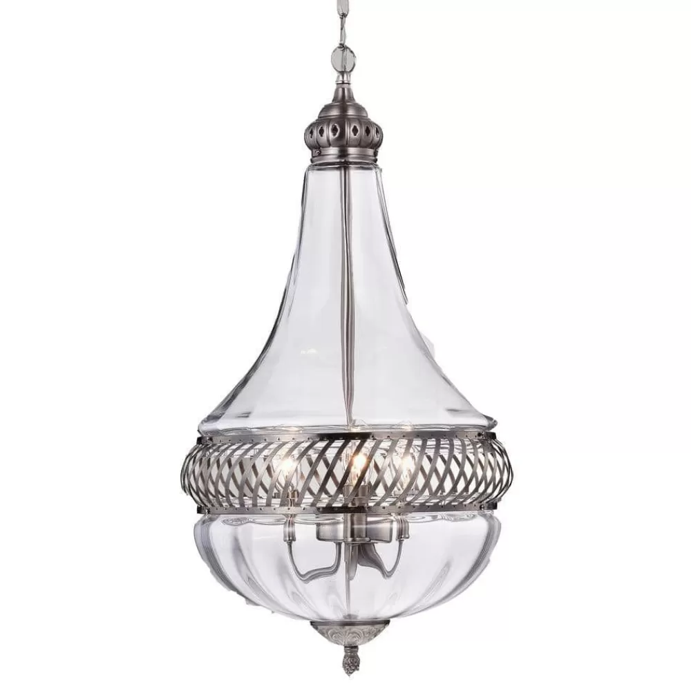 * Permin Empire 3-Light Nickel Pendant By Warehouse Of Tiffany Best