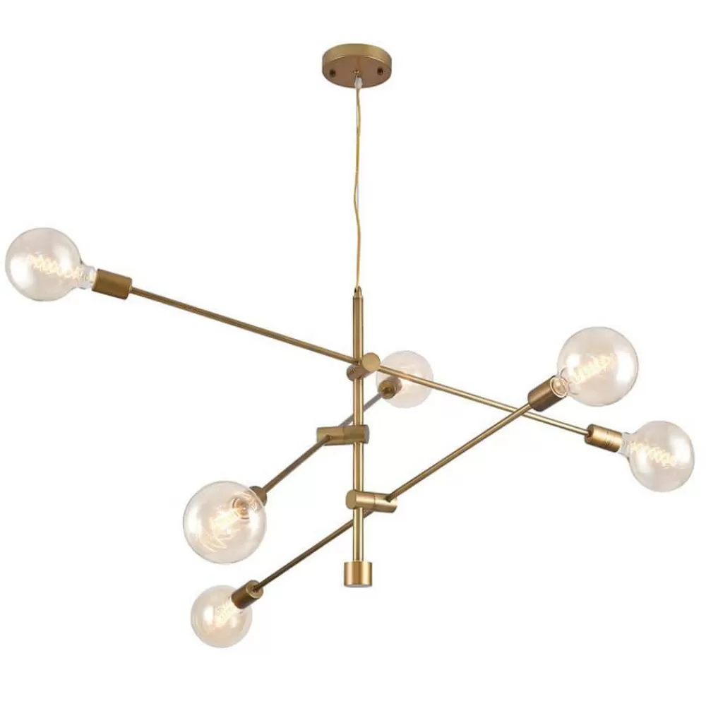 * Rasmo Satin Gold 6-Light Chandelier By Warehouse Of Tiffany Online