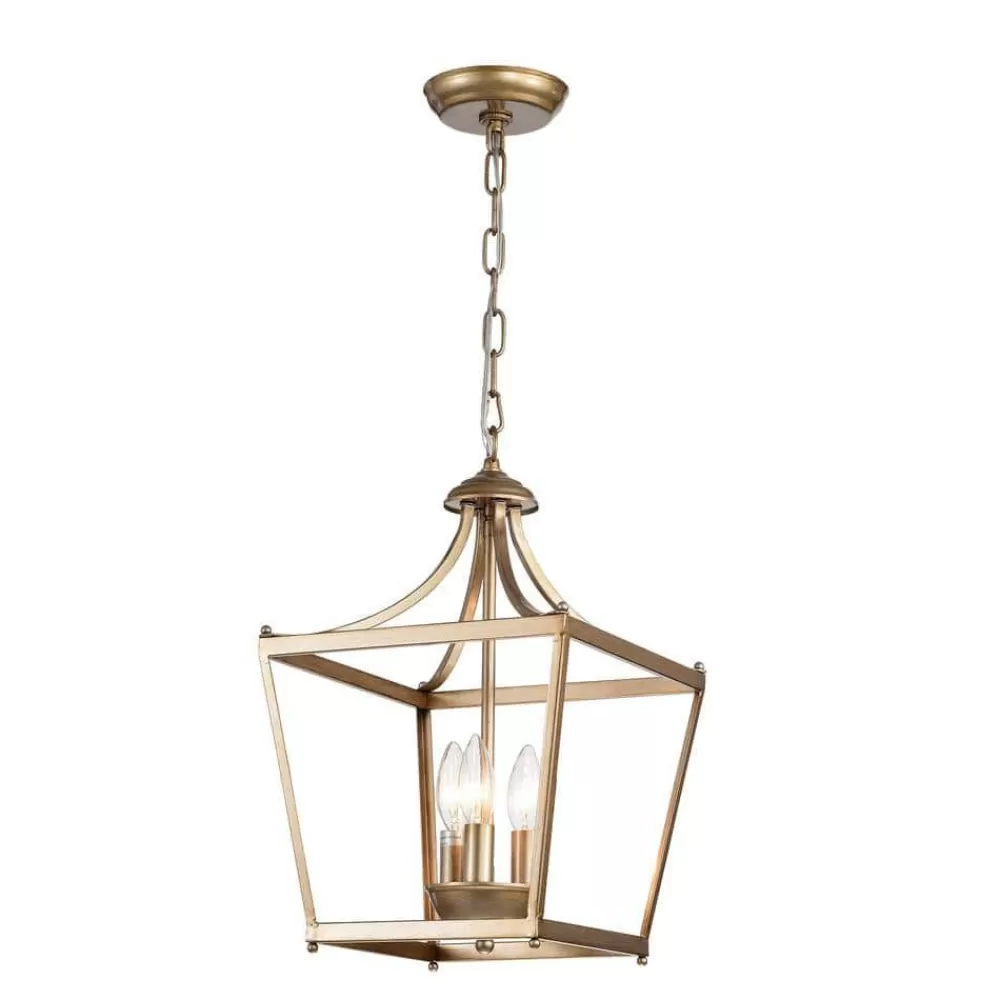 * Sunsus 3-Light Gold Pendant By Warehouse Of Tiffany Clearance