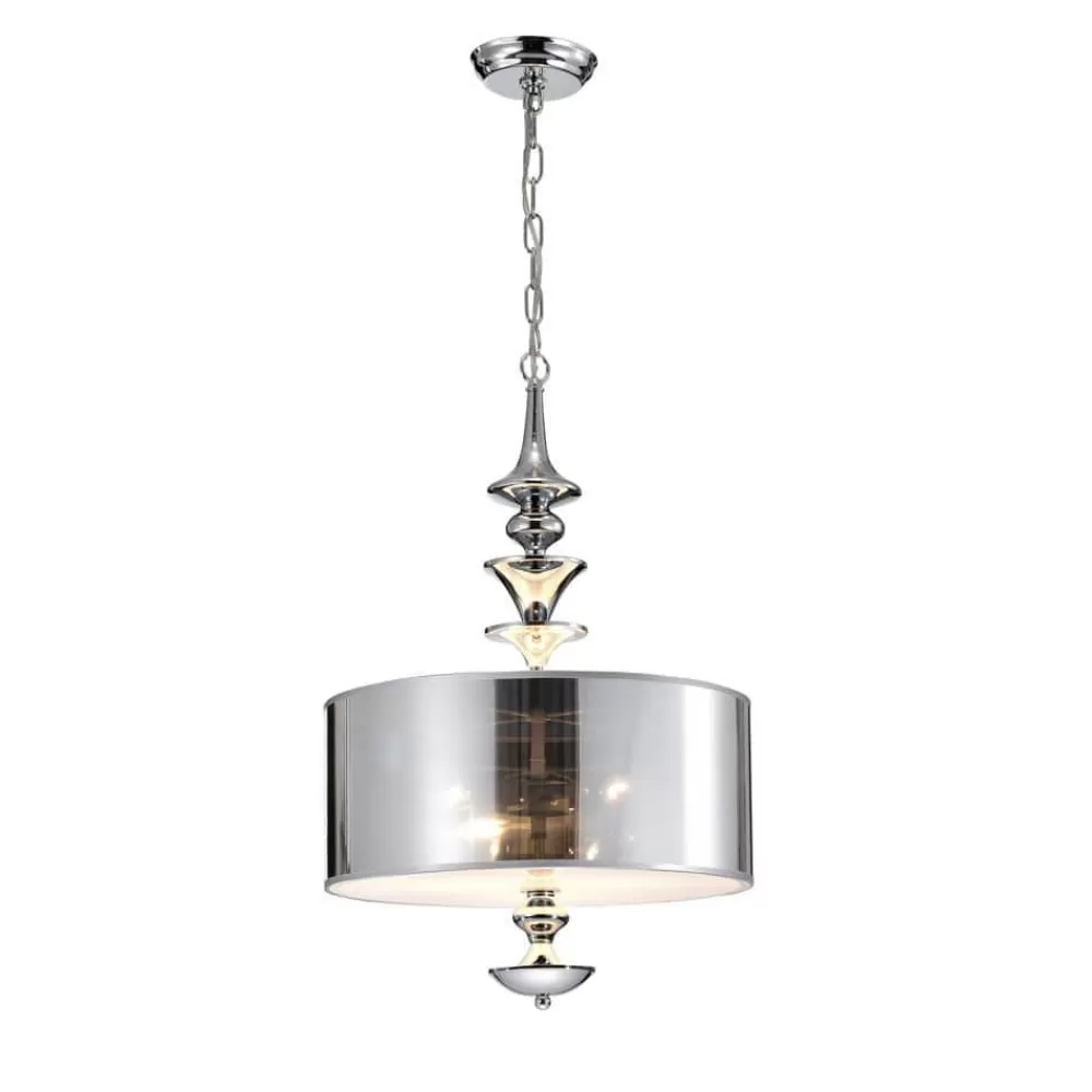 * Yemisi 3-Light Chrome Glass Pendant By Warehouse Of Tiffany Online